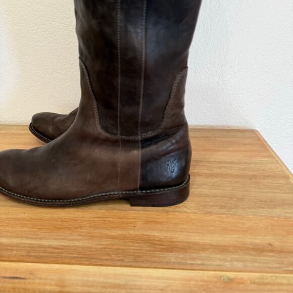 Frye Paige Tall Riding Knee High Boots Women's Brown Leather Size 9 - Picture 9 of 16